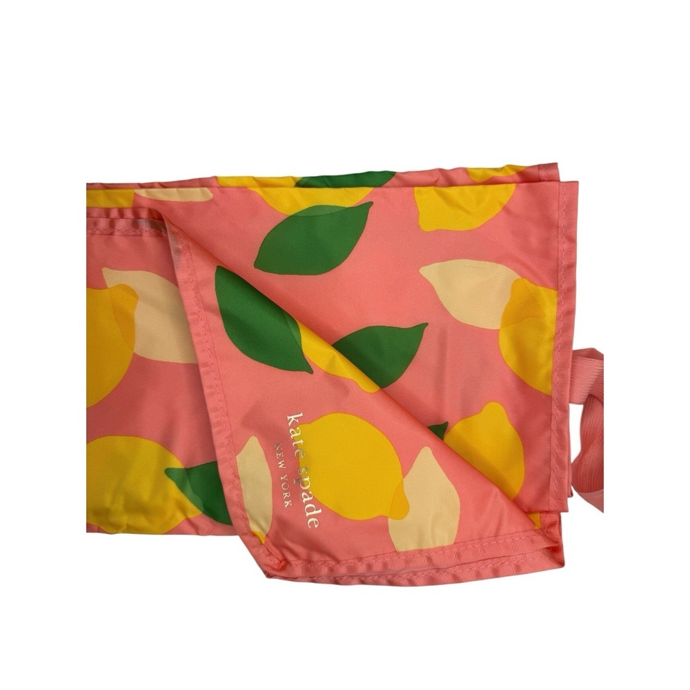 Kate Spade New York‎ Pink Lemon Print Picnic Blanket Sheet With Carrying Bag
